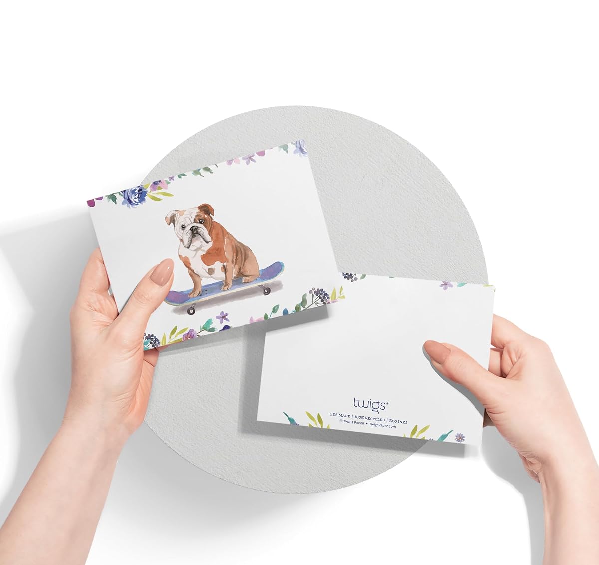 Another view of the English Bulldog Dog Note Cards