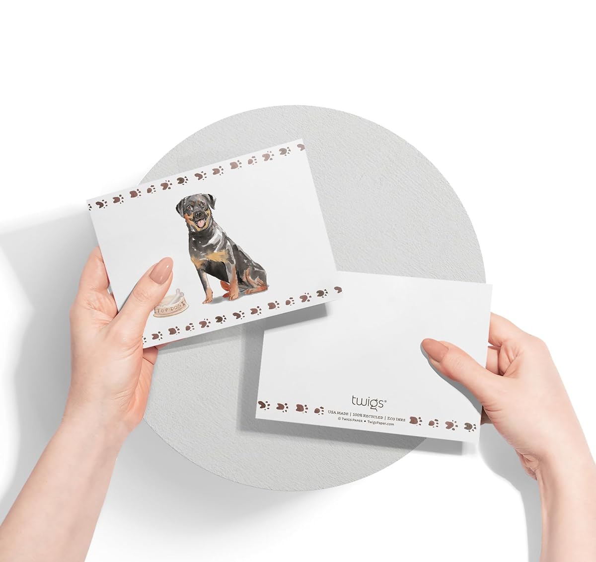Another view of the Rottweiler Dog Note Cards