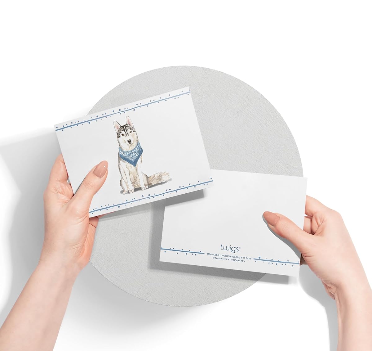 Another view of the Siberian Husky Dog Note Cards