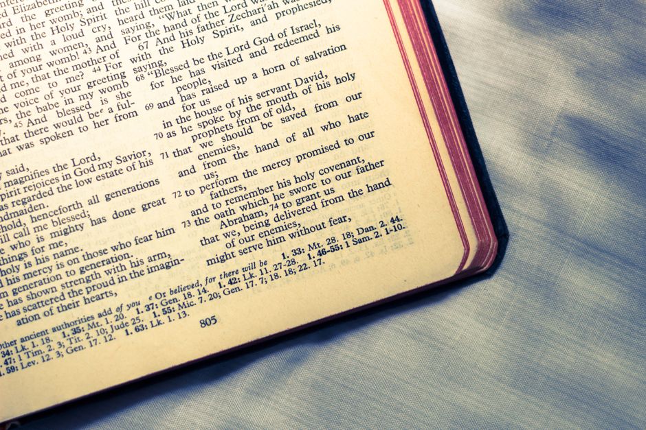 An open Bible
