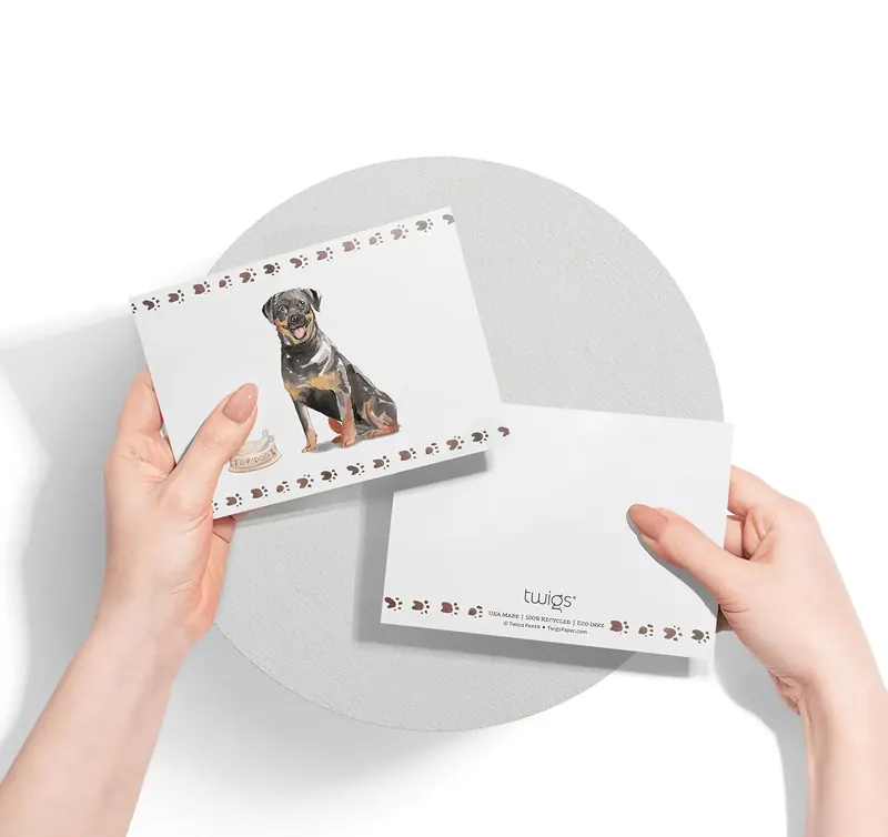 Another view of the Rottweiler Dog Note Cards
