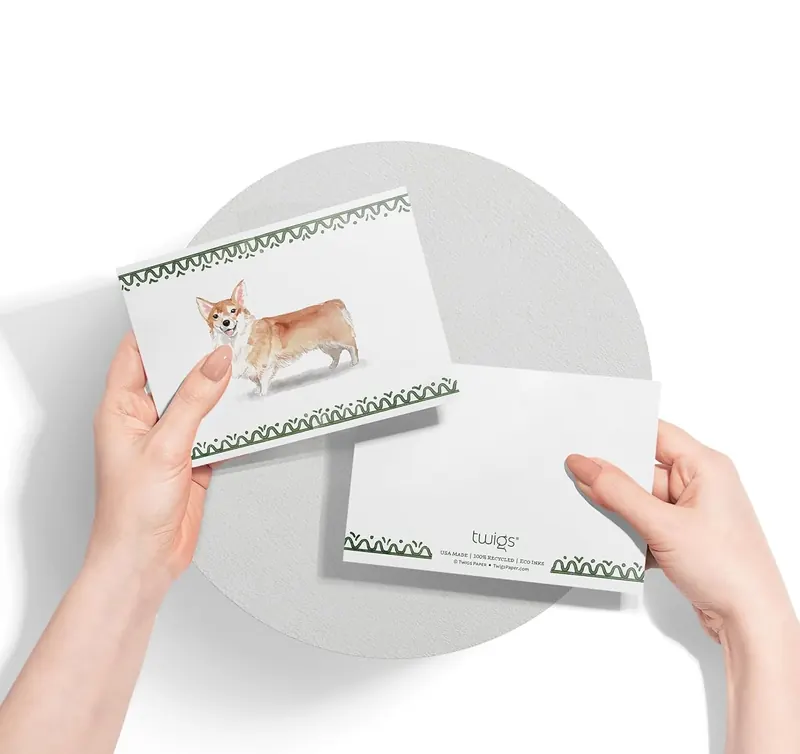 Another view of the Pembroke Welsh Corgi Dog Note Cards