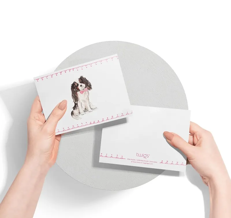 Another view of the Cavalier King Charles Spaniel Dog Note Cards