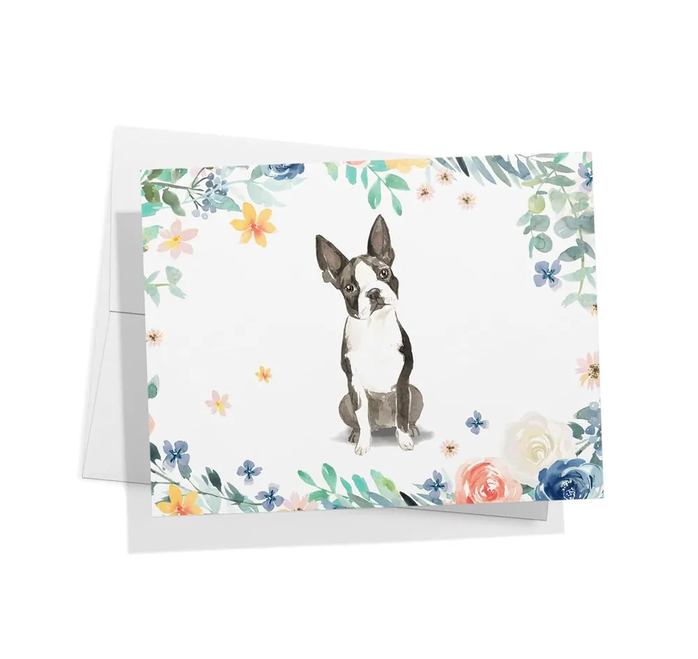 Boston Terrier Dog Note Cards