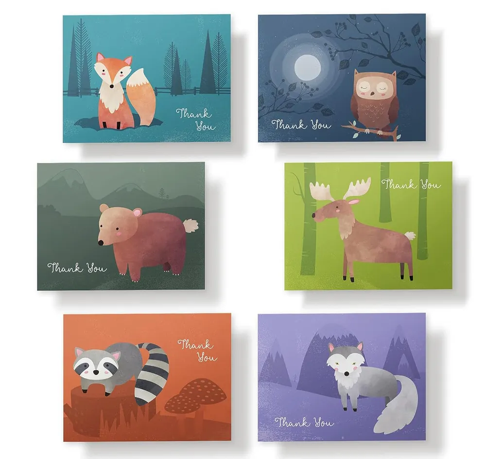 Woodland Critters Thank You Cards