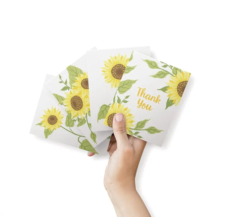 Another view of the Sunflowers Thank You Cards