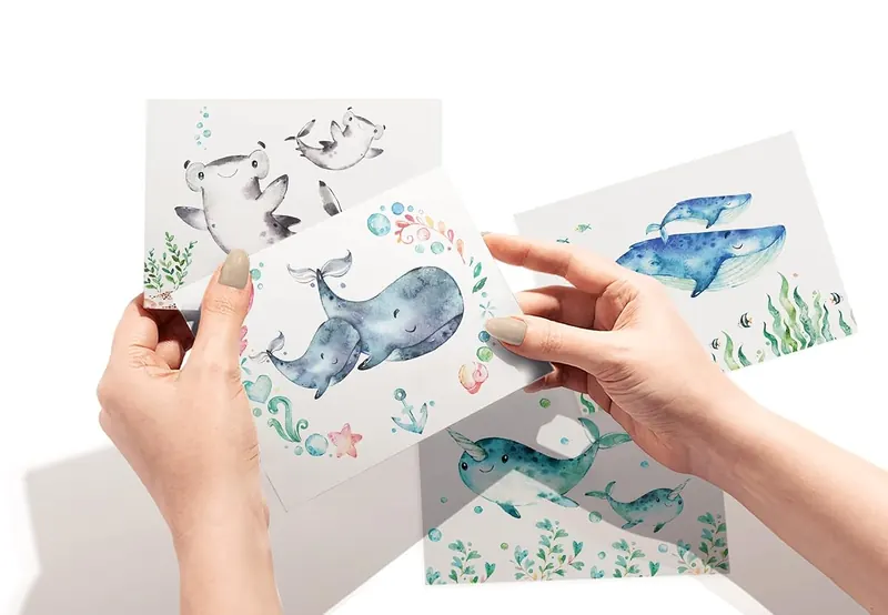 Another view of the Sea Life Thank You Cards