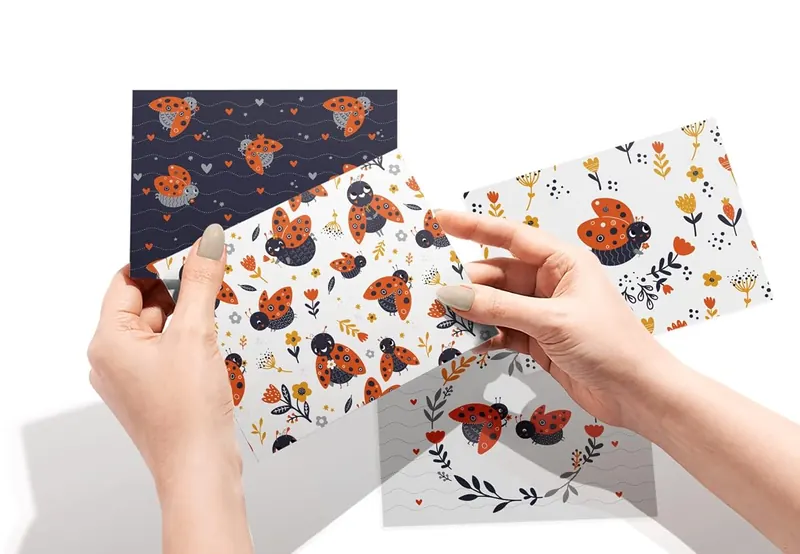 Another view of the Ladybug Kids Thank You Cards