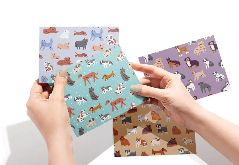 Another view of the Dog Patterns Note Cards