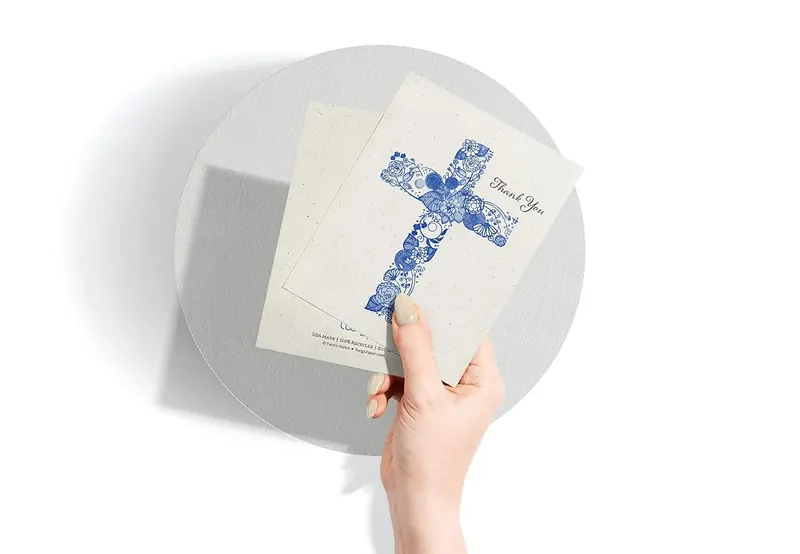 Another view of the Christian Cross Thank You Cards