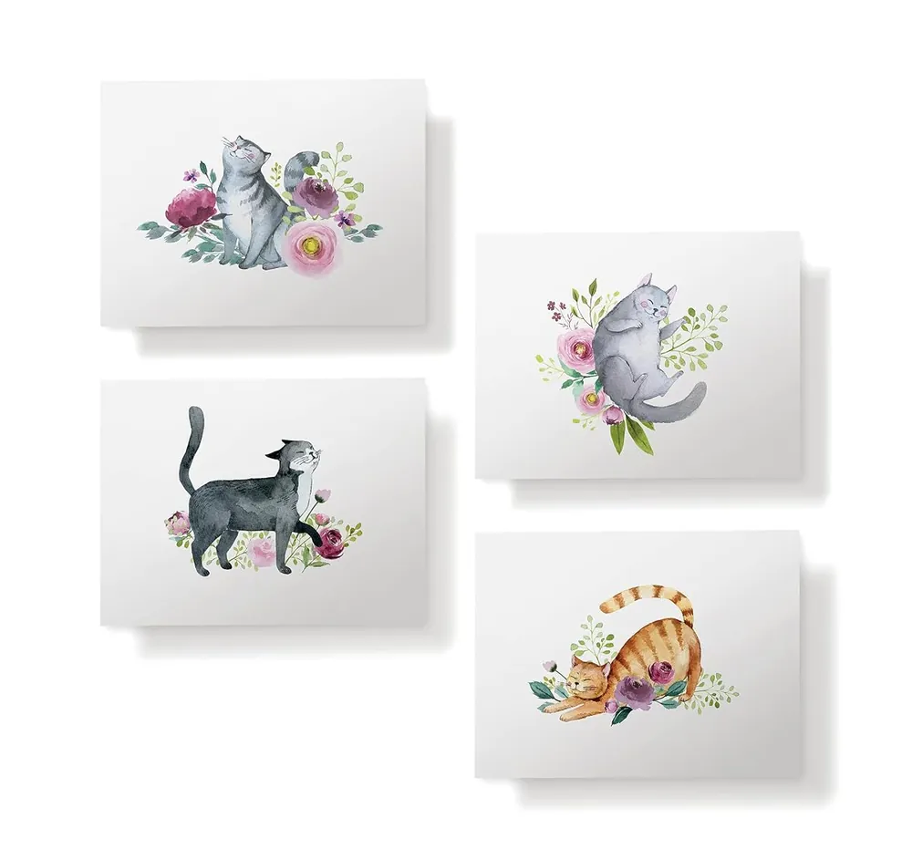 Playful Cats Watercolor Cards