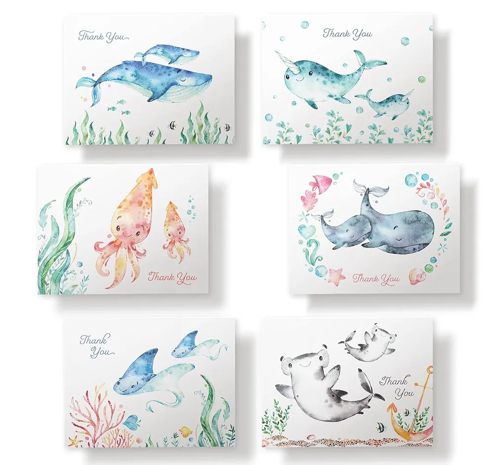 Ocean Baby Shower Thank You Cards