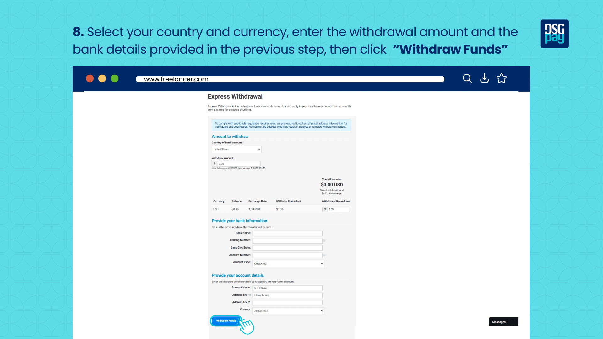 How to Link DSGPay’s Virtual Account on Freelancer.com