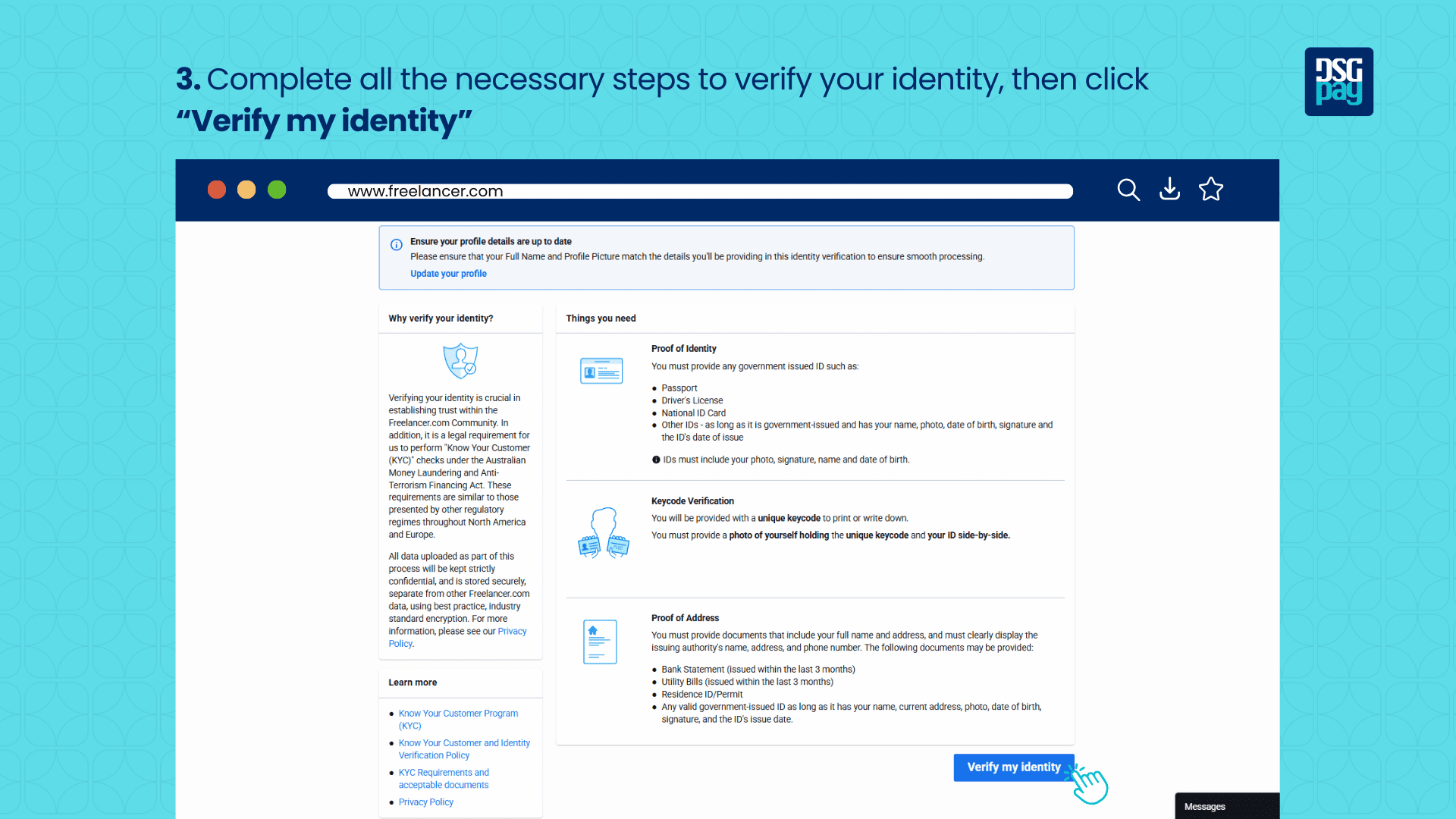 How to Link DSGPay’s Virtual Account on Freelancer.com