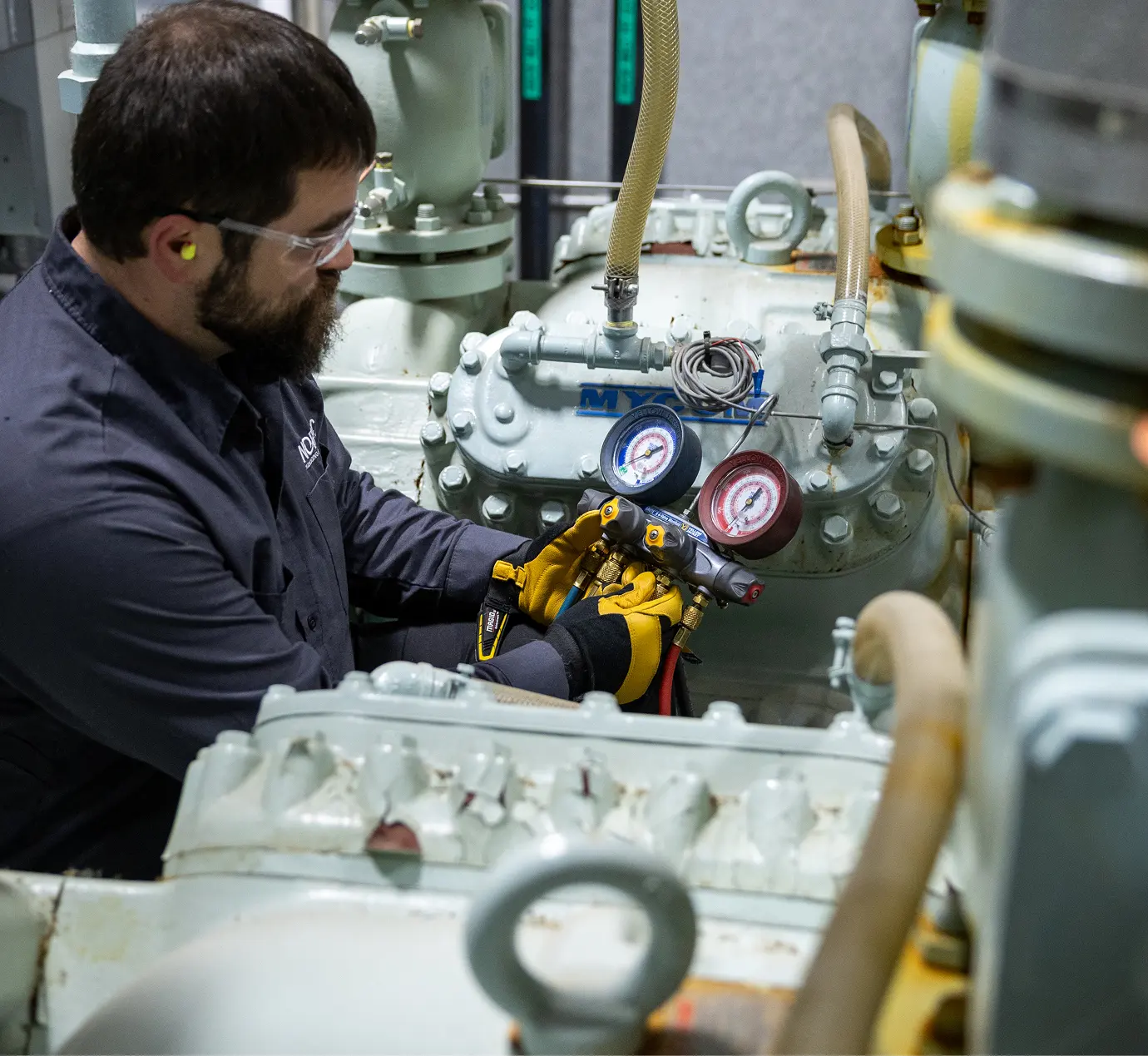 Nordic technician inspecting building systems