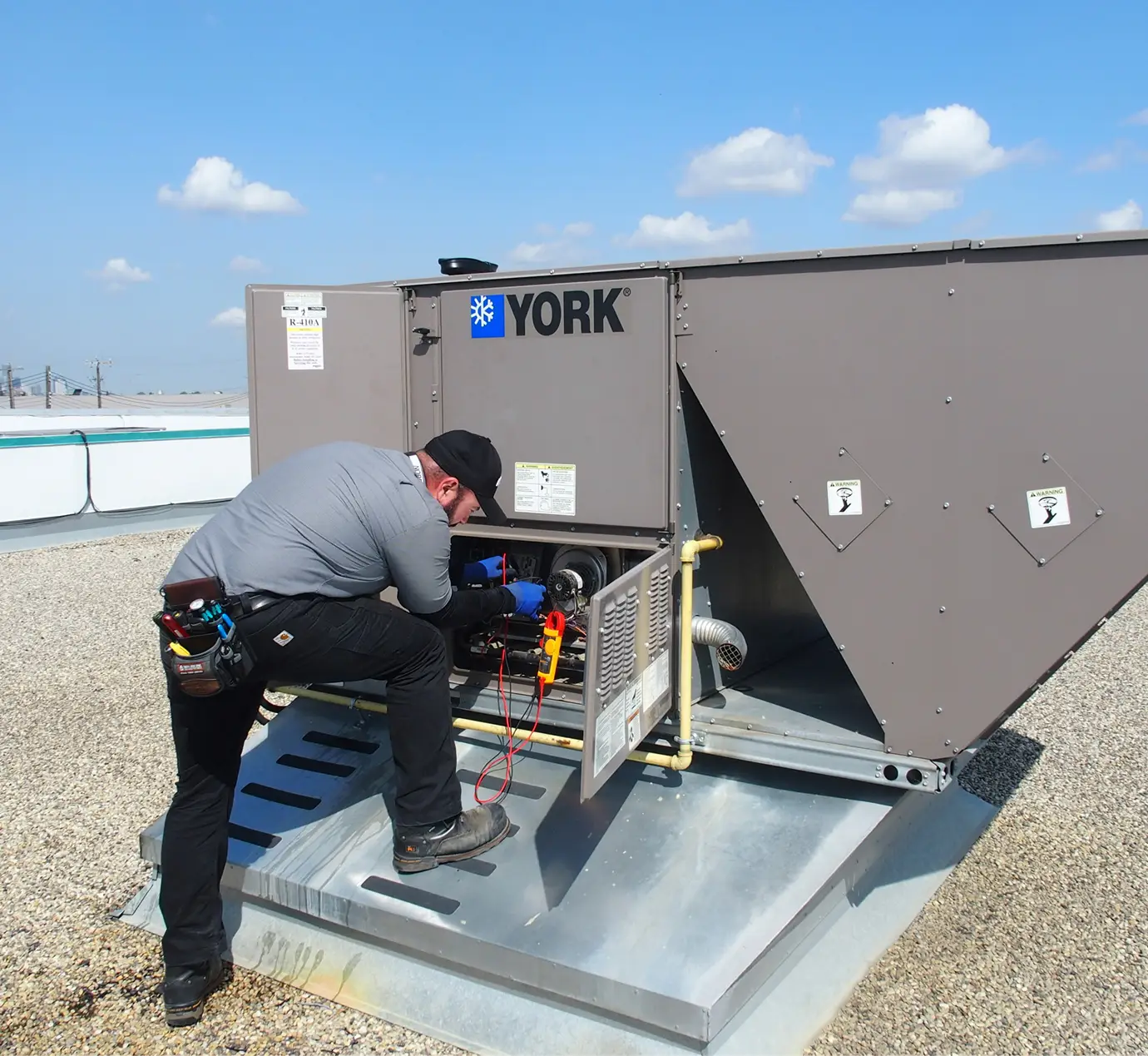 Nordic technician on a commercial rooftop
