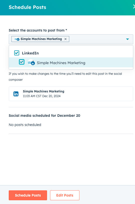 Scheduling posts with HubSpot's Breeze Social Media Agent
