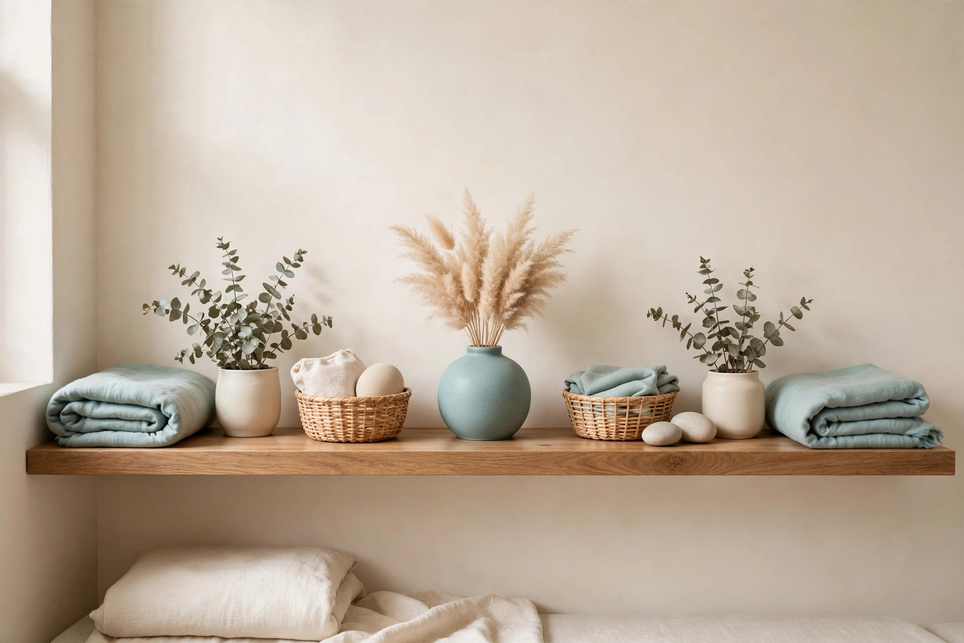 Espacio minimalista, tranquilo y organizado que evoca orden y paz en Health Haven