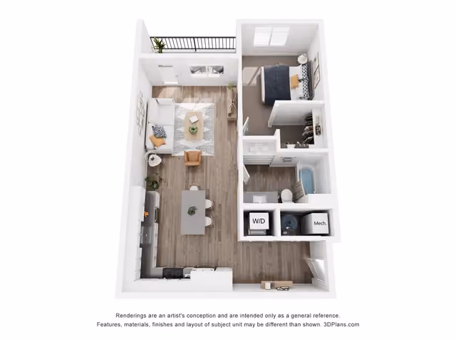 1A One Bedroom layout