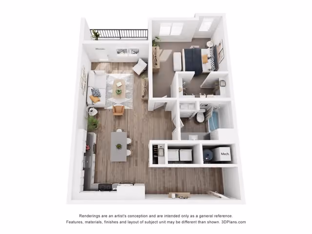1B One Bedroom Large layout
