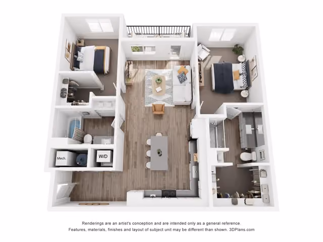 2C Two Bedroom Accessible layout