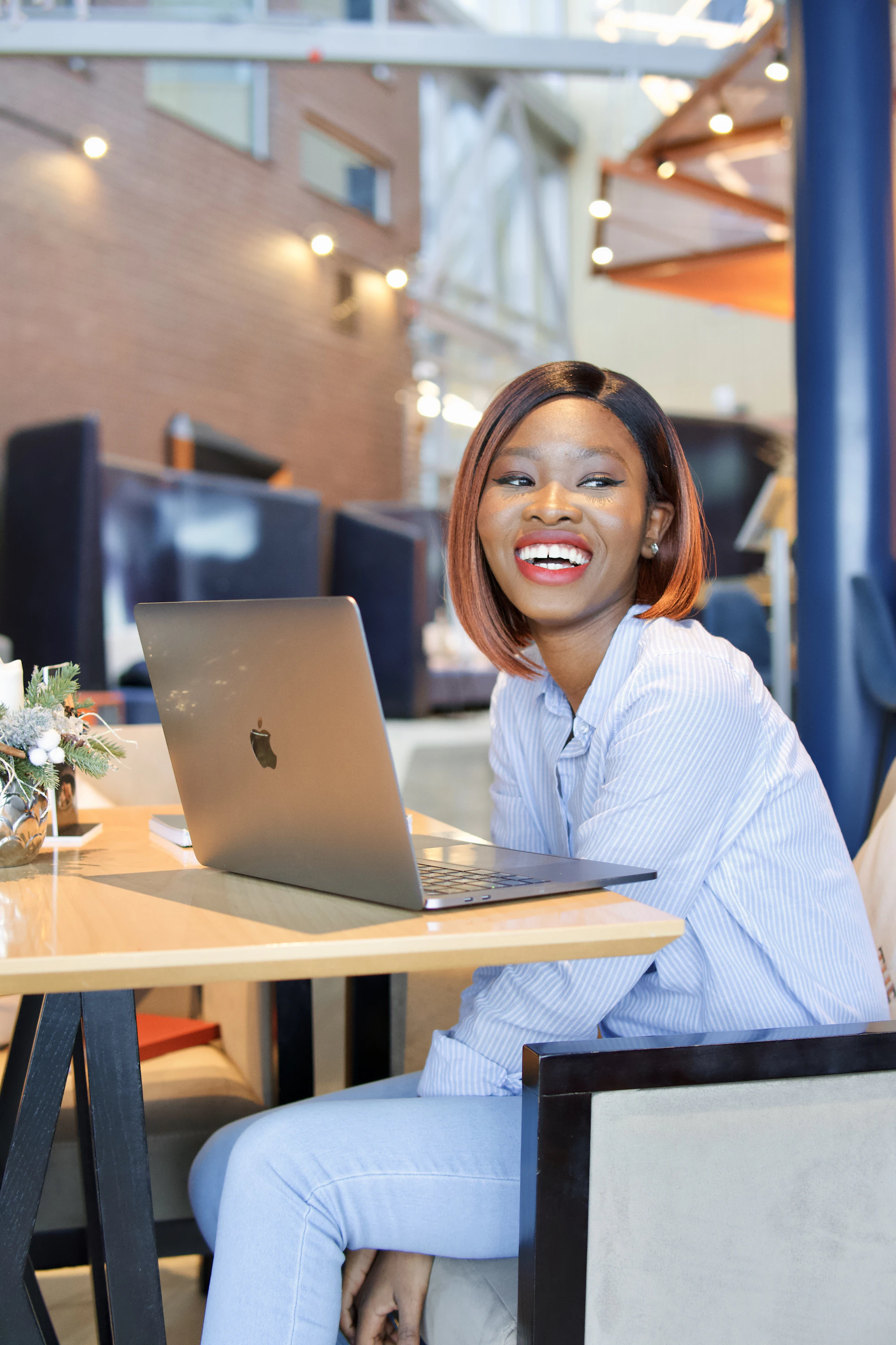 Woman taking an online course on her laptop
