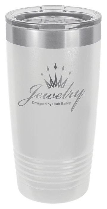 20 oz. White Ringneck Tumbler with Standard Lid — catalog reference 445