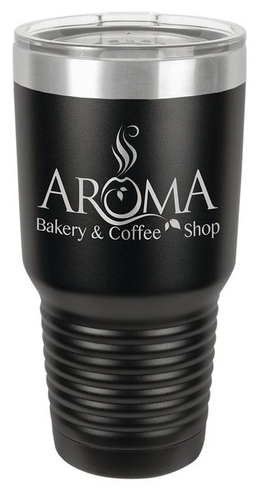 30 oz. Black with Silver Ring Ringneck Tumbler with Standard Lid — catalog reference 785