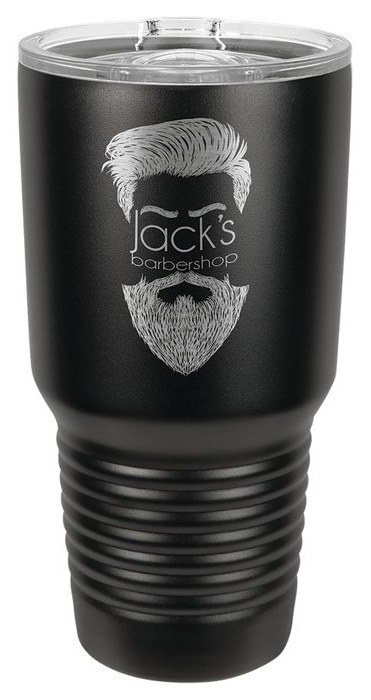 30 oz. Full Black Ringneck Tumbler with Slider Lid — catalog reference 469