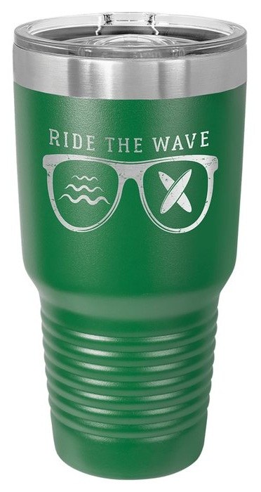 30 oz. Green Ringneck Tumbler with Slider Lid — catalog reference 482