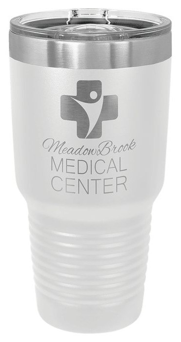 30 oz. White Ringneck Tumbler with Slider Lid — catalog reference 481