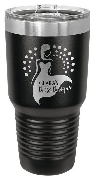 30 oz. Black Ringneck Tumbler with Slider Lid — catalog reference 483