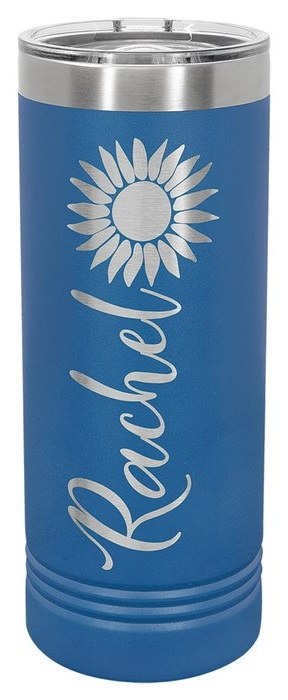 22 oz. Royal Blue Skinny Tumbler with Slider Lid — catalog reference 411