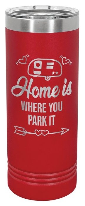 22 oz. Red Skinny Tumbler with Slider Lid — catalog reference 410