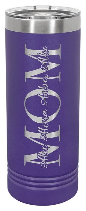 22 oz. Purple Skinny Tumbler with Slider Lid — catalog reference 416