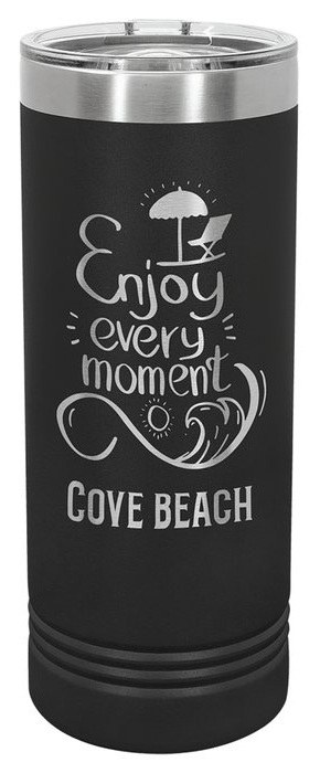 22 oz. Black Skinny Tumbler with Slider Lid — catalog reference 409