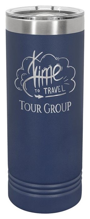 22 oz. Navy Blue Skinny Tumbler with Slider Lid — catalog reference 418