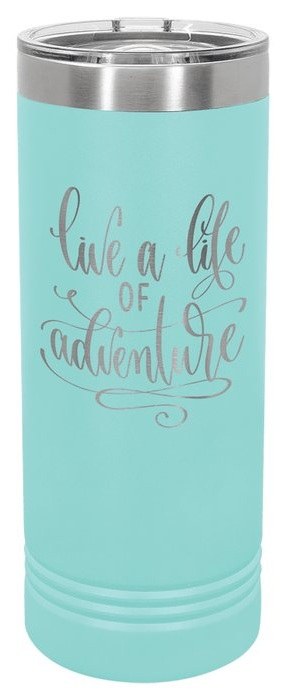 22 oz. Teal Skinny Tumbler with Slider Lid — catalog reference 413