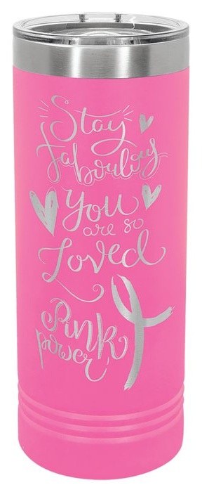 22 oz. Pink Skinny Tumbler with Slider Lid — catalog reference 412