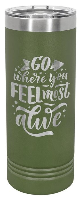 22 oz. Olive Green Skinny Tumbler with Slider Lid — catalog reference 425