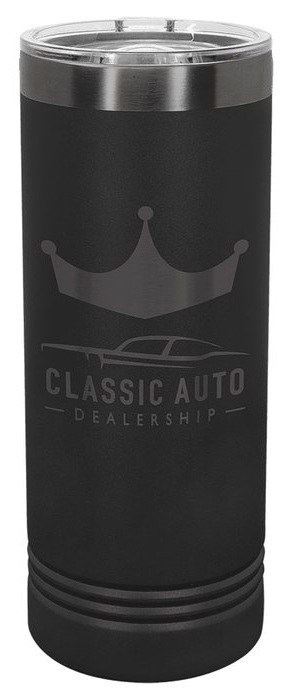22 oz. Black/Ghost Black Skinny Tumbler — catalog reference 565