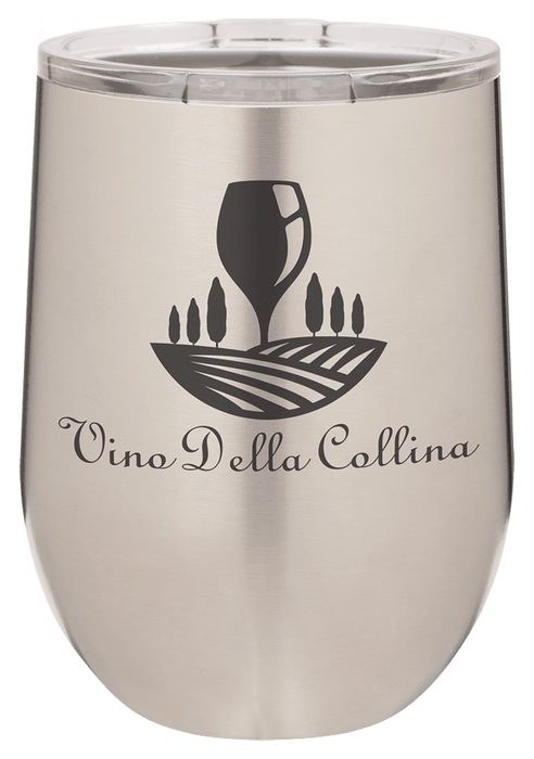 12 oz. Stainless Steel Stemless Wine Tumbler with Standard Lid — catalog reference 350