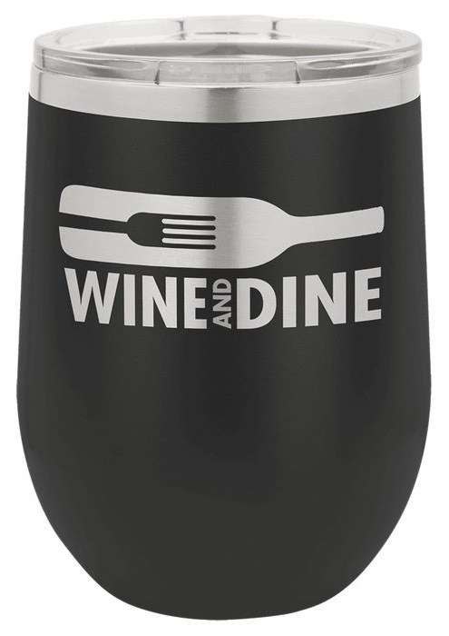 12 oz Stemless Wine Standard - black — catalog reference 351
