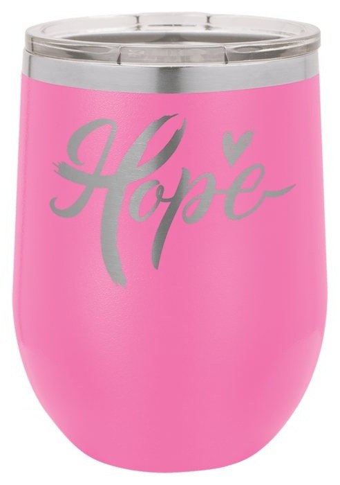 12 oz. Pink Stemless Wine Tumbler with Standard Lid — catalog reference 354