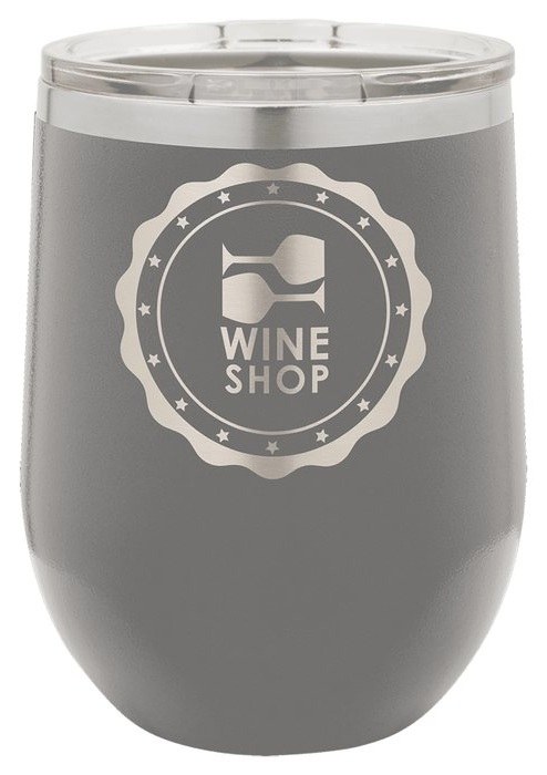 12 oz. Dark Gray Stemless Wine Tumbler with Standard Lid — catalog reference 359