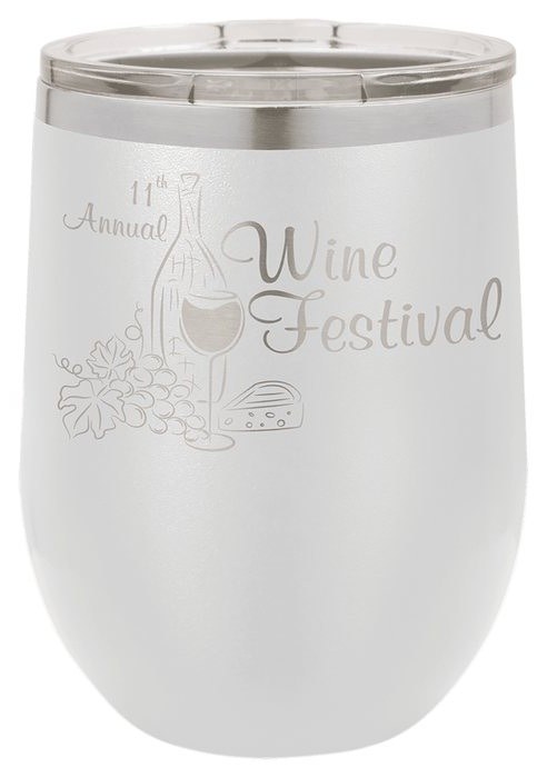 12 oz Stemless Wine Standard - white — catalog reference 363