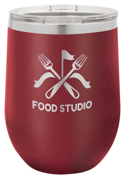 12 oz. Maroon Stemless Wine Tumbler with Standard Lid — catalog reference 362