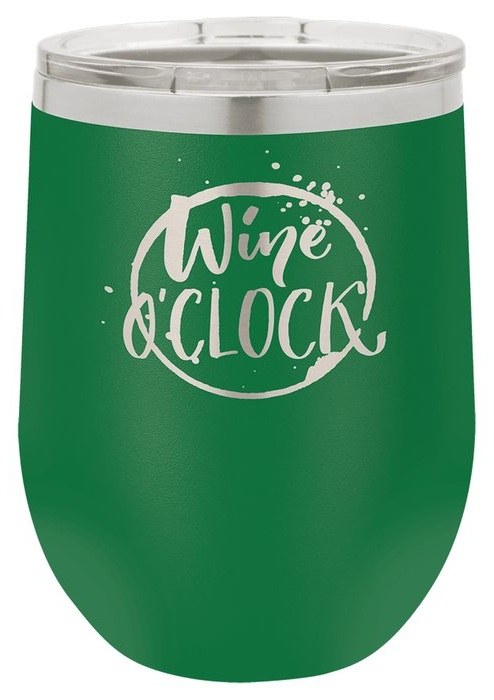 12 oz. Green Stemless Wine Tumbler with Standard Lid — catalog reference 364