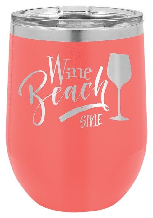 12 oz Stemless Wine Standard - coral — catalog reference 366