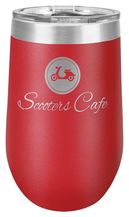 16 oz. Red Stemless Wine Tumbler with Standard Lid — catalog reference 340